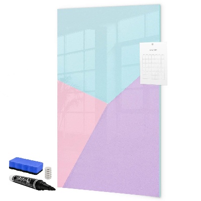 Pizarra borrable de cristal con imanes Un tablero colorido para notas y fotos.