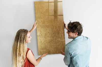 Pizarra borrable de cristal con imanes Tablero dorado para fotos y notas.