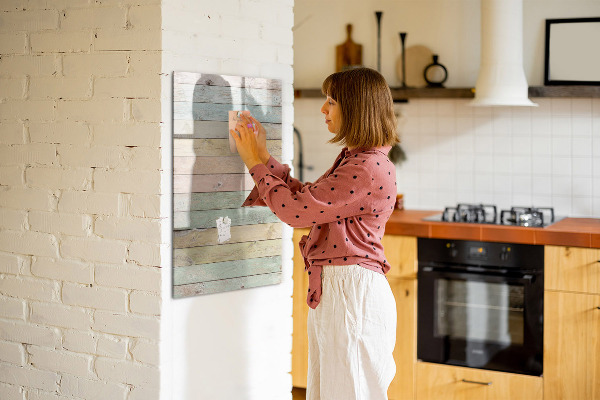 Pizarra magnética de pared con rotulador Tablero elegante para fotos y notas.