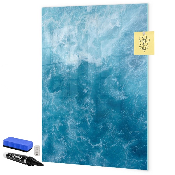 Pizarra magnética de pared con rotulador Un tablero colorido para notas y fotos.