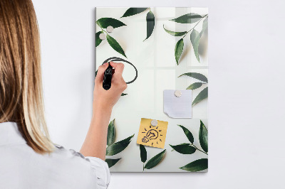 Pizarra borrable de cristal con imanes Tablero verde para fotos y notas.