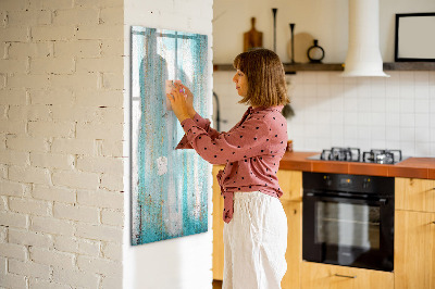 Pizarra magnética de pared con rotulador Un tablero colorido para fotos y notas.