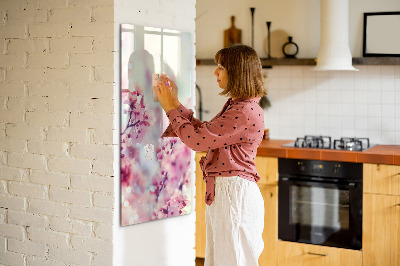 Pizarra magnética de pared con rotulador Motivo floral con espacio para fotos