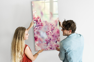 Pizarra magnética de pared con rotulador Motivo floral con espacio para fotos