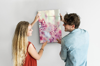 Pizarra magnética de pared con rotulador Motivo floral con espacio para fotos