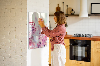 Pizarra magnética de pared con rotulador Motivo floral con espacio para fotos