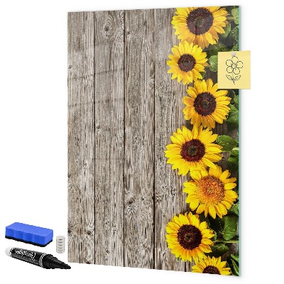 Pizarra borrable de cristal con imanes Tablero creativo de flores y fotos