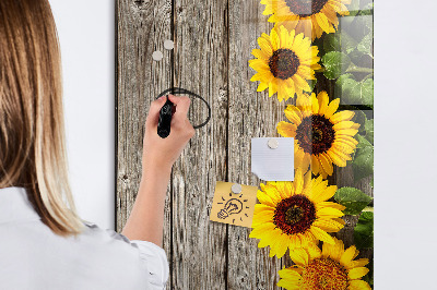Pizarra borrable de cristal con imanes Tablero creativo de flores y fotos
