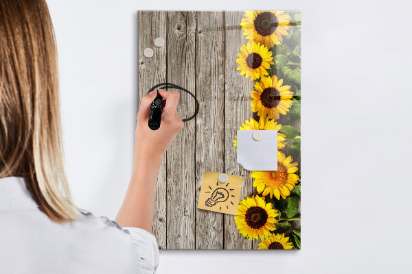 Pizarra borrable de cristal con imanes Tablero creativo de flores y fotos