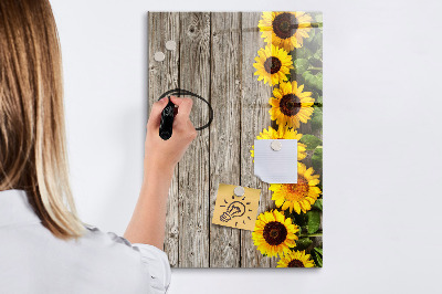 Pizarra borrable de cristal con imanes Tablero creativo de flores y fotos