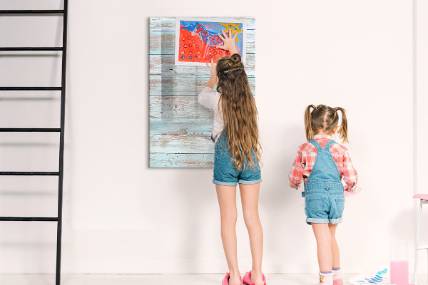 Pizarra magnética de pared con rotulador Tablero decorativo para fotos de estilo rústico