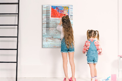 Pizarra magnética de pared con rotulador Tablero decorativo para fotos de estilo rústico