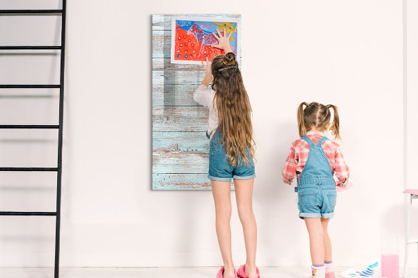 Pizarra magnética de pared con rotulador Tablero decorativo para fotos de estilo rústico