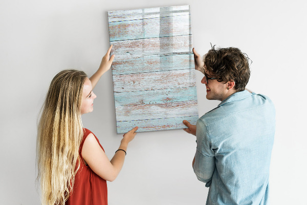 Pizarra magnética de pared con rotulador Tablero decorativo para fotos de estilo rústico