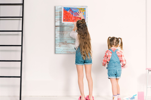 Pizarra magnética de pared con rotulador Tablero decorativo para fotos de estilo rústico