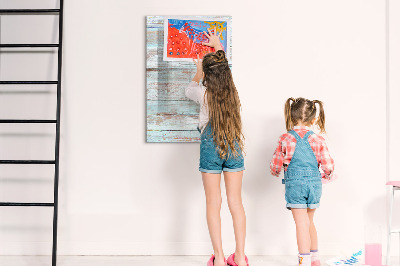 Pizarra magnética de pared con rotulador Tablero decorativo para fotos de estilo rústico