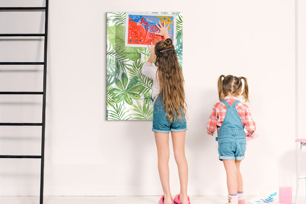 Pizarra magnética de pared con rotulador Pizarra verde con espacio para fotos
