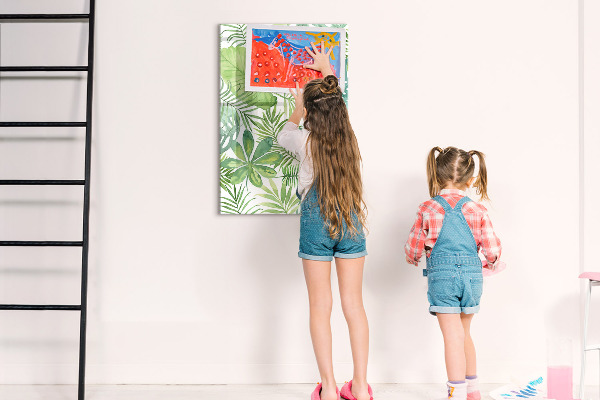 Pizarra magnética de pared con rotulador Pizarra verde con espacio para fotos