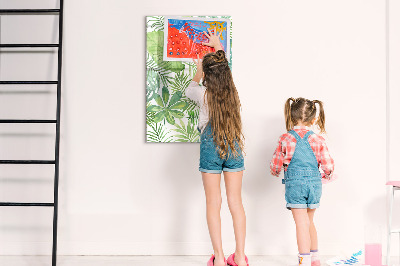Pizarra magnética de pared con rotulador Pizarra verde con espacio para fotos