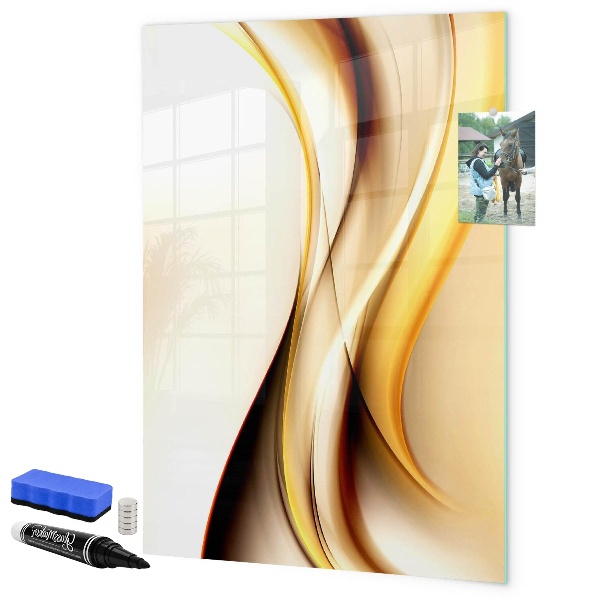 Pizarra borrable de cristal con imanes Un elegante tablero para notas y fotos.