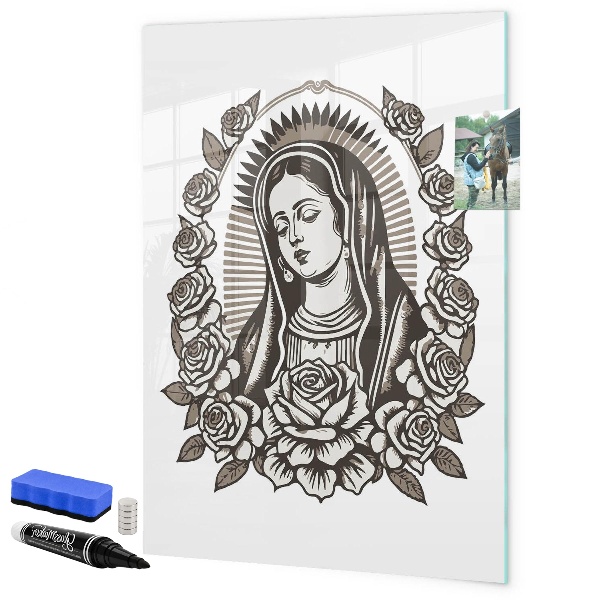 Pizarra magnética de pared con rotulador Tablero elegante para fotos y notas.