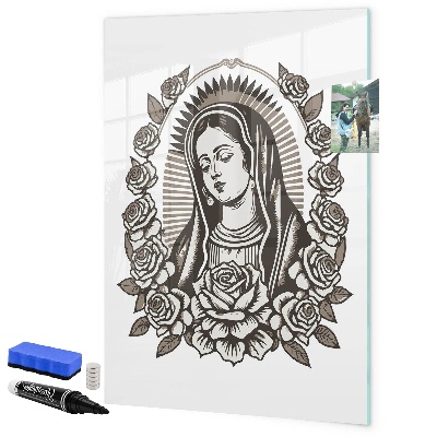 Pizarra magnética de pared con rotulador Tablero elegante para fotos y notas.