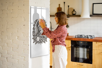 Pizarra magnética de pared con rotulador Tablero elegante para fotos y notas.
