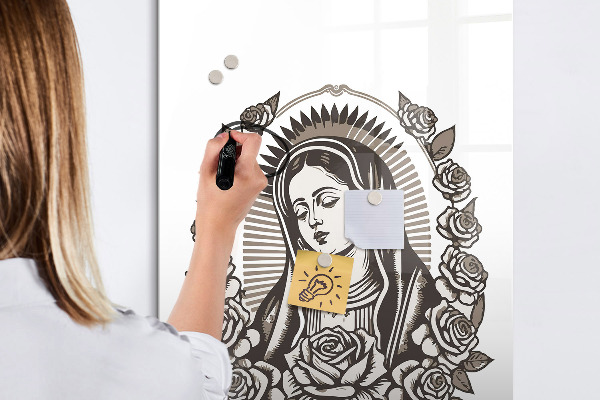 Pizarra magnética de pared con rotulador Tablero elegante para fotos y notas.