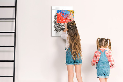 Pizarra magnética de pared con rotulador Tablero elegante para fotos y notas.