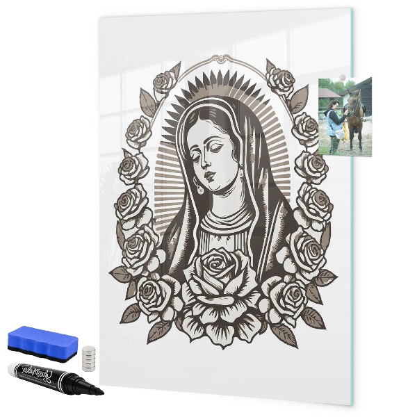 Pizarra magnética de pared con rotulador Tablero elegante para fotos y notas.
