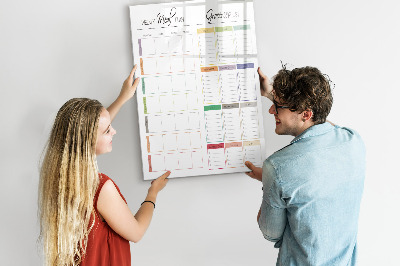 Pizarra magnética de pared con rotulador Plan semanal de comidas y compras