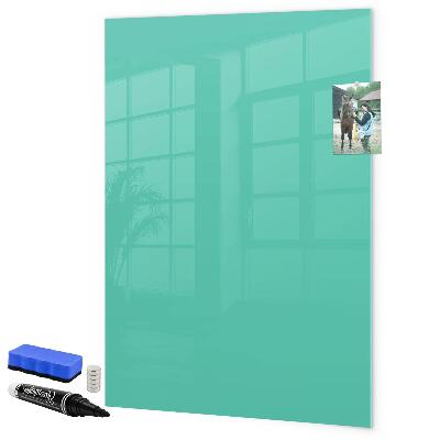 Pizarra borrable de cristal con imanes Un tablero colorido para fotos y notas.