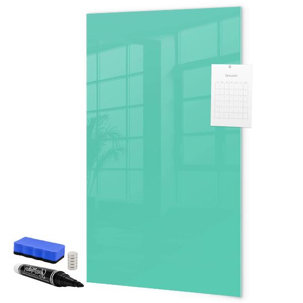 Pizarra borrable de cristal con imanes Un tablero colorido para fotos y notas.