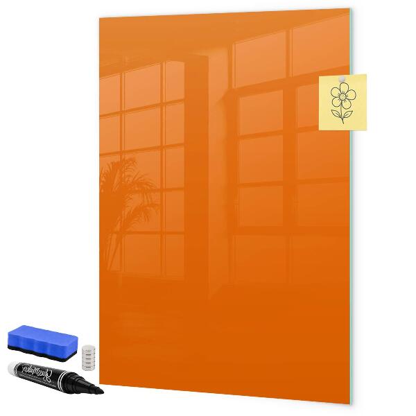 Pizarra borrable de cristal con imanes Tablero naranja para notas y fotos