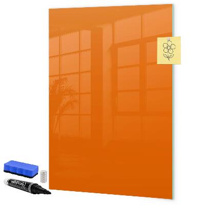 Pizarra borrable de cristal con imanes Tablero naranja para notas y fotos