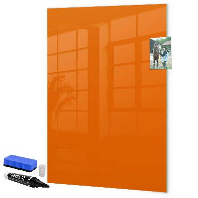 Pizarra borrable de cristal con imanes Tablero naranja para notas y fotos