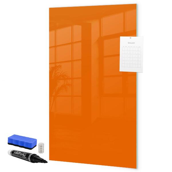 Pizarra borrable de cristal con imanes Tablero naranja para notas y fotos