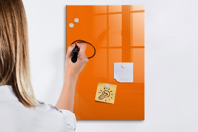 Pizarra borrable de cristal con imanes Tablero naranja para notas y fotos
