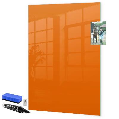 Pizarra borrable de cristal con imanes Tablero naranja para notas y fotos