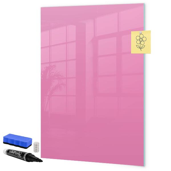 Pizarra magnética de pared con rotulador Tablero rosa para notas y fotos