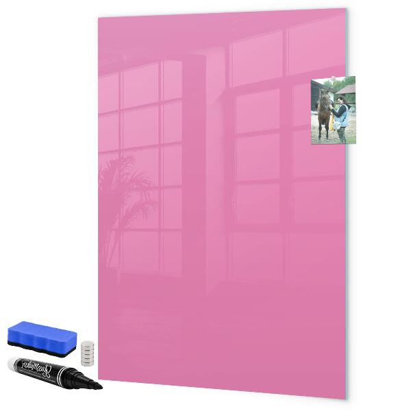 Pizarra magnética de pared con rotulador Tablero rosa para notas y fotos