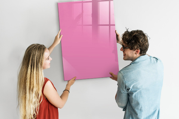 Pizarra magnética de pared con rotulador Tablero rosa para notas y fotos