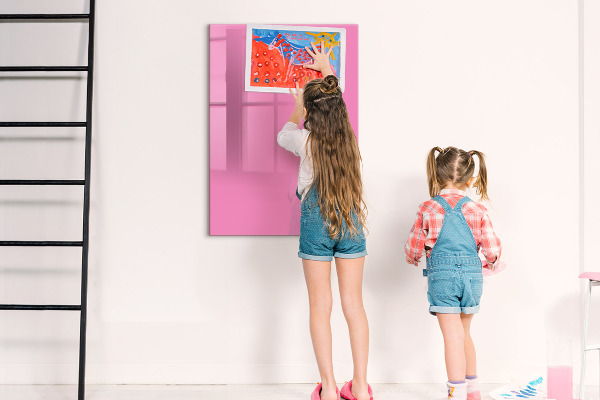 Pizarra magnética de pared con rotulador Tablero rosa para notas y fotos