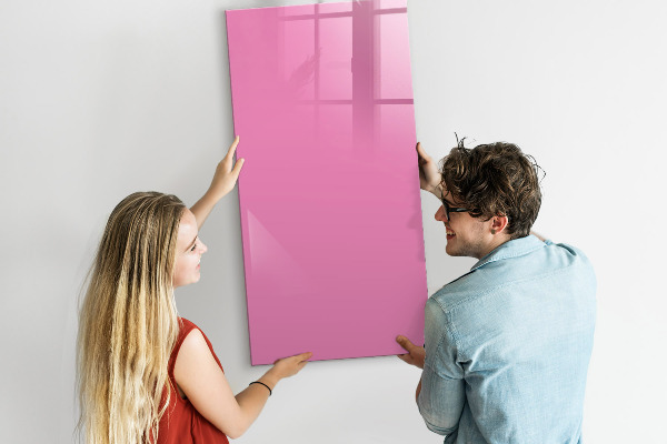 Pizarra magnética de pared con rotulador Tablero rosa para notas y fotos