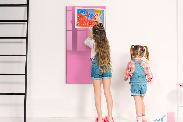 Pizarra magnética de pared con rotulador Tablero rosa para notas y fotos