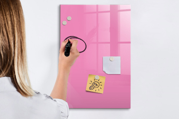 Pizarra magnética de pared con rotulador Tablero rosa para notas y fotos