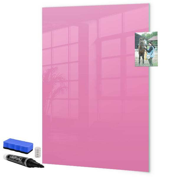 Pizarra magnética de pared con rotulador Tablero rosa para notas y fotos