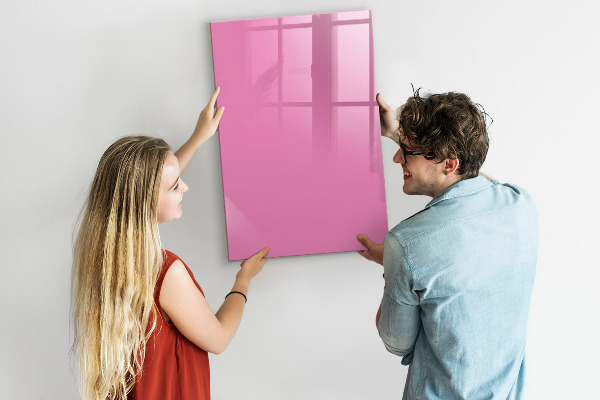 Pizarra magnética de pared con rotulador Tablero rosa para notas y fotos