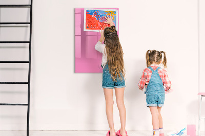 Pizarra magnética de pared con rotulador Tablero rosa para notas y fotos
