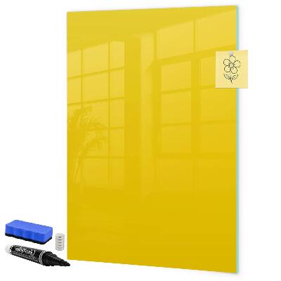 Pizarra borrable de cristal con imanes Un tablero colorido para notas y fotos.